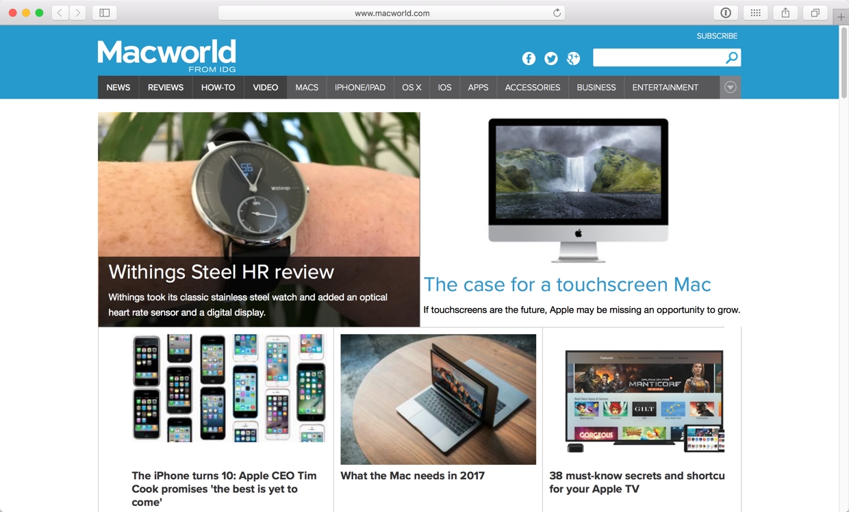 When Better is enabled on macworld.com, the ad below the navigation (and its tracking) is blocked