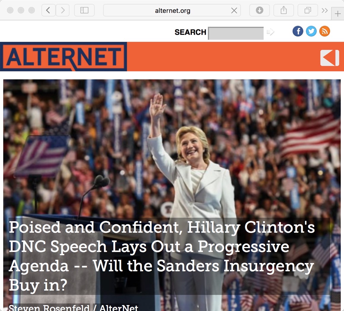 Screenshot of Alternet’s web site