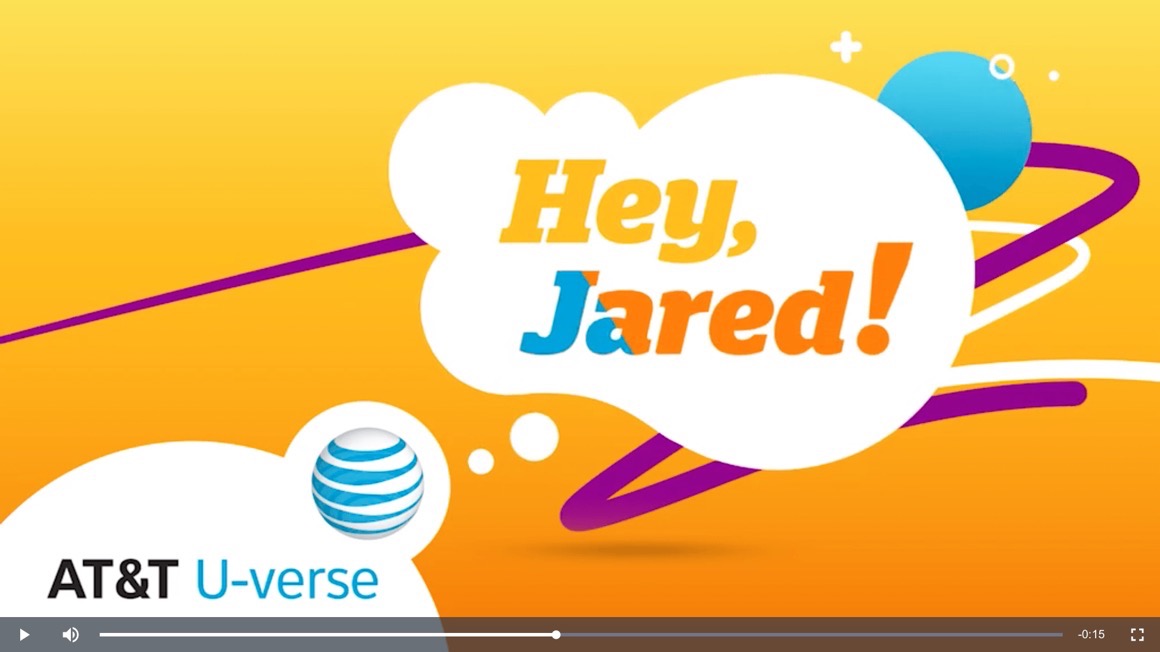 Video with personalised message: Hey, Jared!